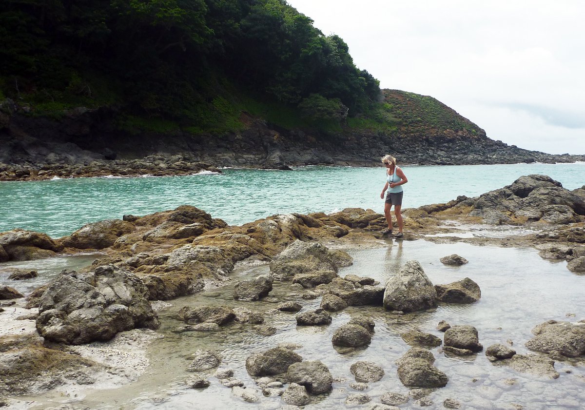 Checking out the beach at low tide, Islas Secas, Panama Checking out the beach at low tide, Islas Secas, Panama