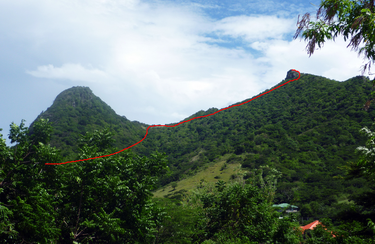 Route up to Mount Taboi