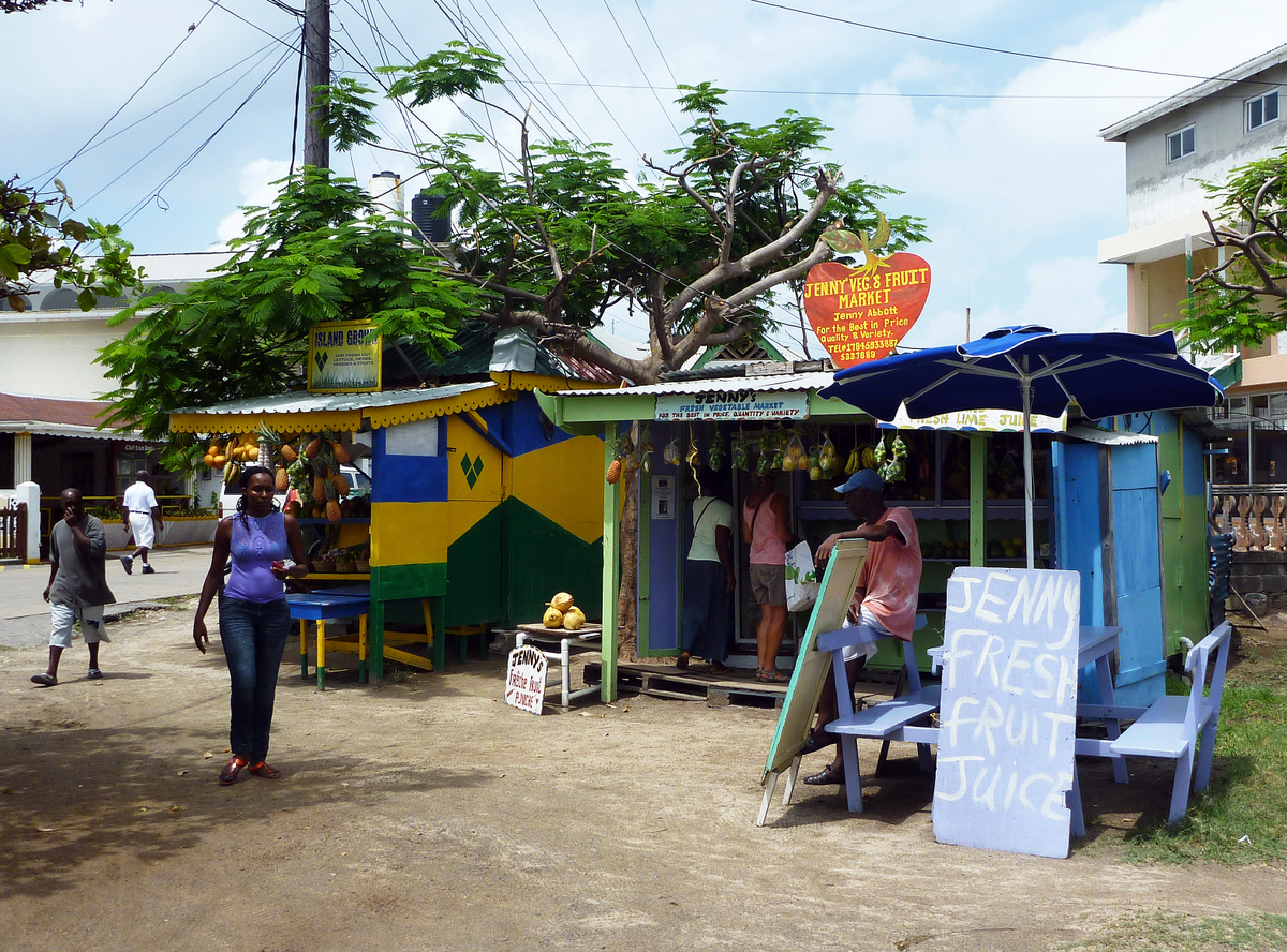 Market Stalls in Clifton, Union Island