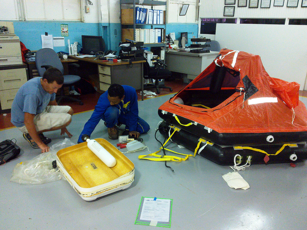 Inspecting the Liferaft
