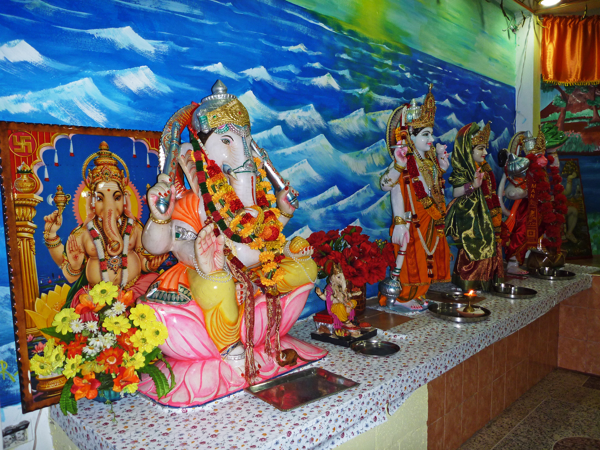Diwali - Lord Ganesha and other Gods in a Hindu Temple