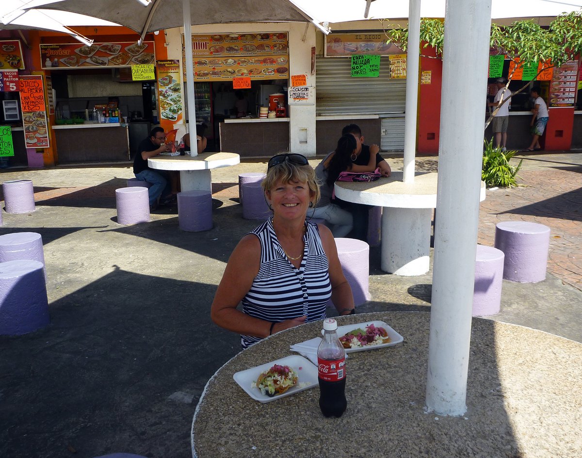 Tostadas and empanadillas for Second Breakfast, Cancun, Mexico Tostadas and empanadillas for Second Breakfast, Cancun, Mexico
