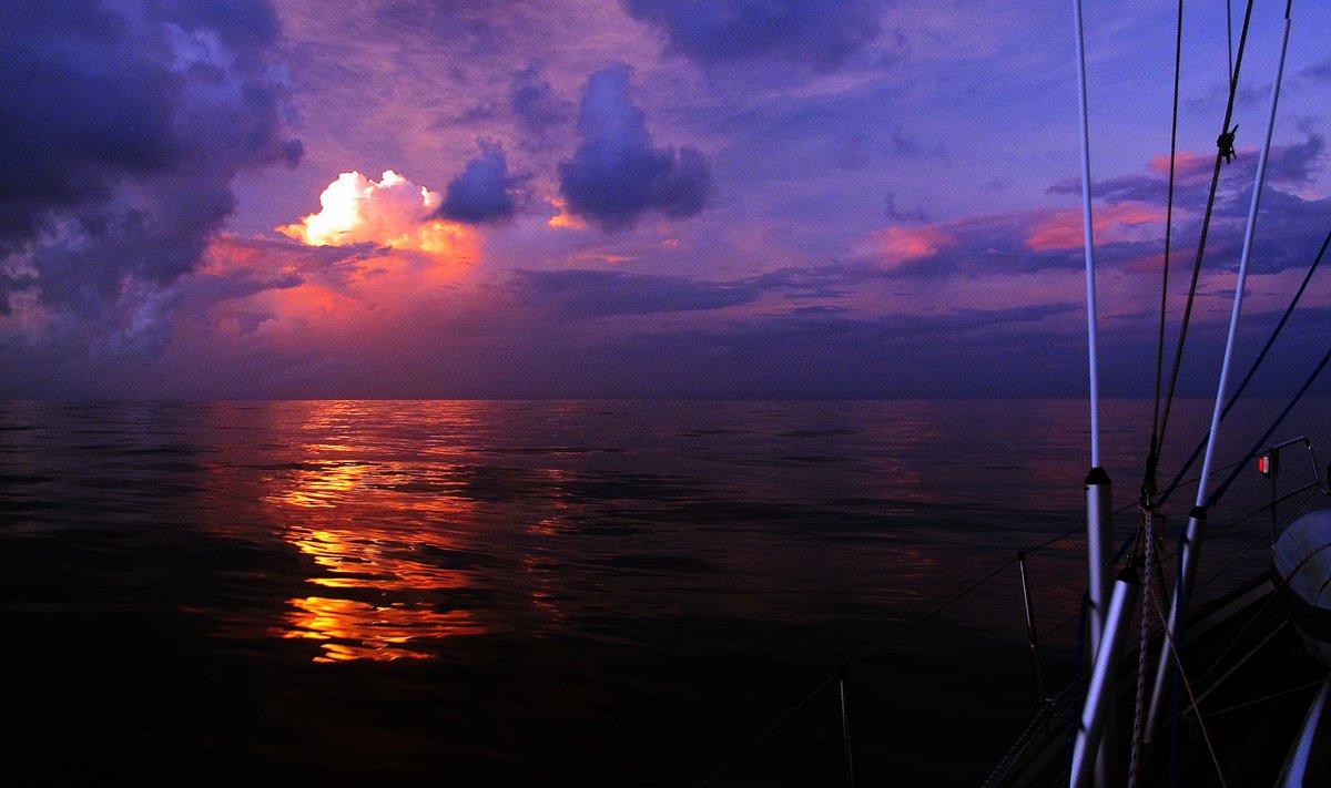 Thunderstorms build at dawn en-route to Panama Thunderstorms build at dawn en-route to Panama