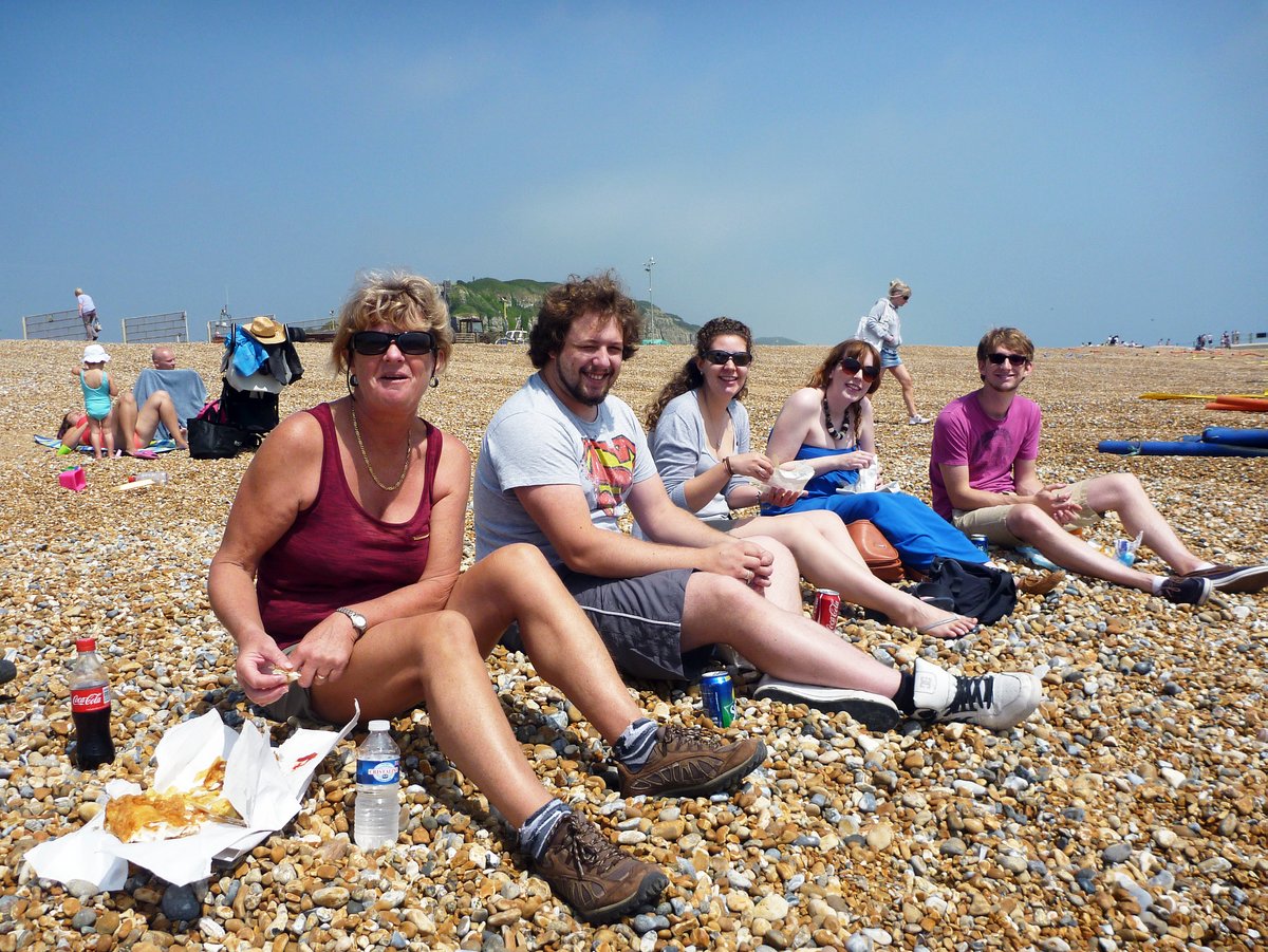 Fish & Chips on Hastings Beach, UK Fish & Chips on Hastings Beach, UK