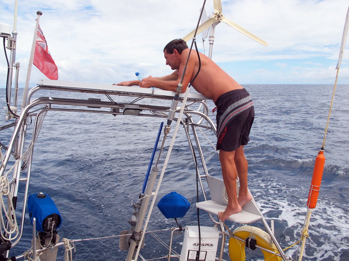 Cleaning off Booby Poo Cleaning off Booby Poo