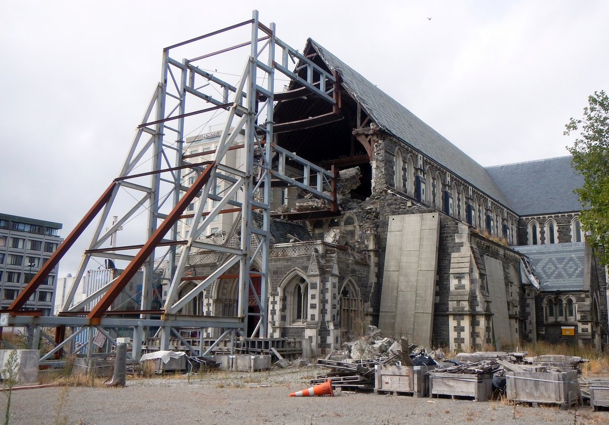 Earthquake damage on Christchurch Catherdral