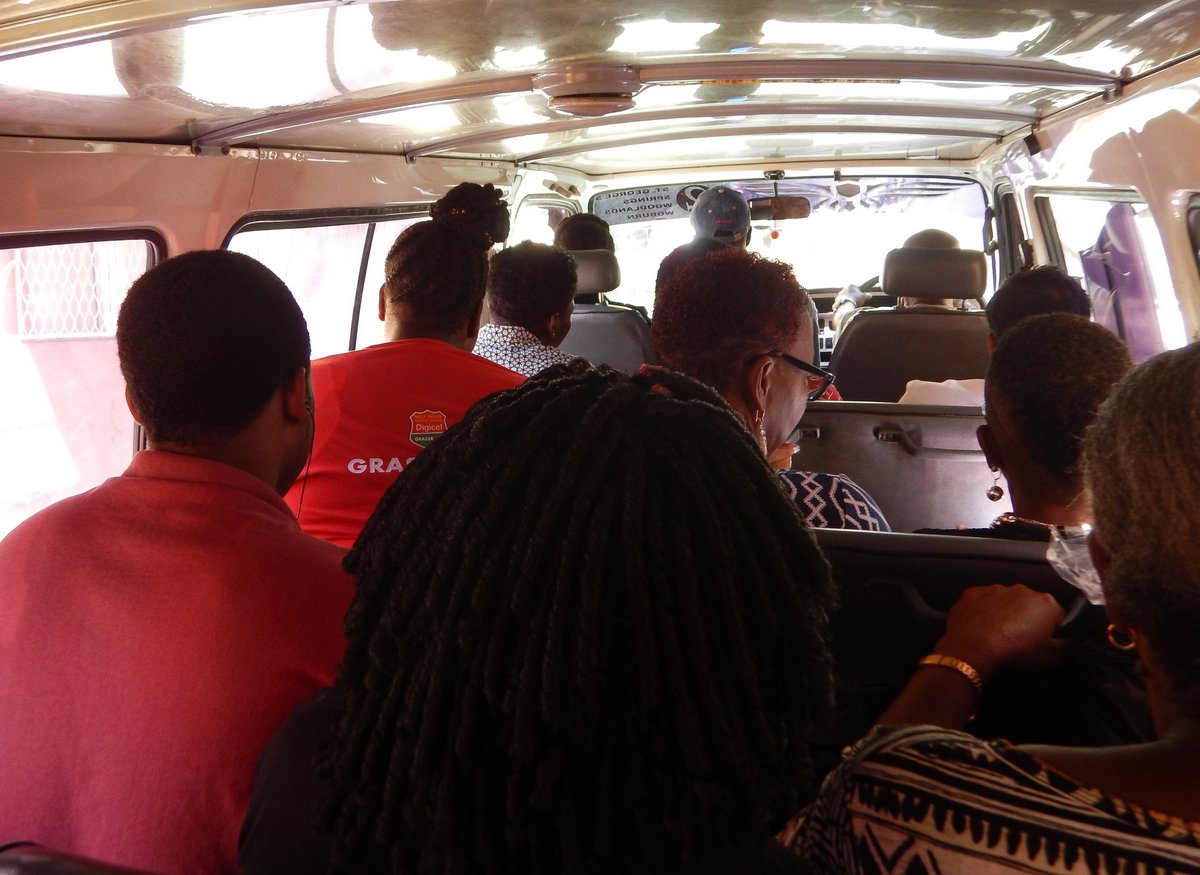 Crammed into a minibus Crammed into a minibus